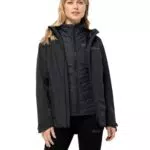 Jack Wolfskin Damen Glaabach 3in1 Jacke - Schwarz
