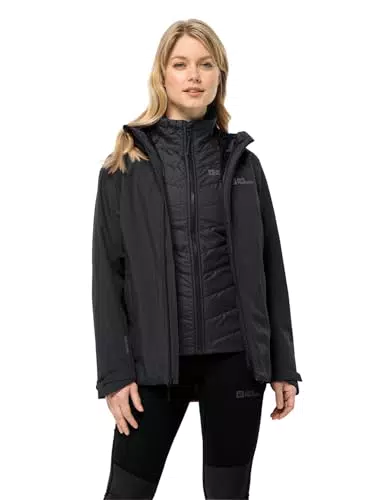 Jack Wolfskin Damen Glaabach 3in1 Jacke - Schwarz