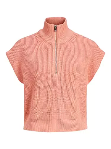 JJXX Women's JXFLORENCE Twist Half Zip Knit Vest Pullover