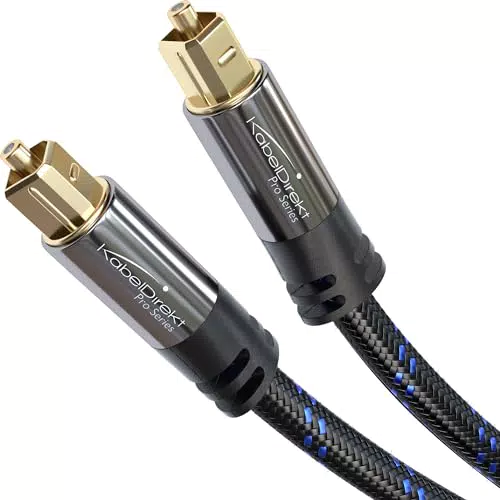 KabelDirekt Toslink Audiokabel - 1m Glasfaserkabel für Soundbar - Digitales S/PDIF-Kabel für Heimkino, Xbox One, PS4