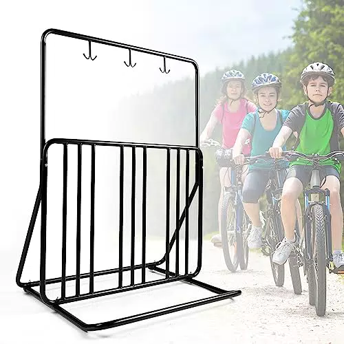 Fahrradständer Boden - Freistehender Fahrradhalter mit 3 Doppelhaken - Montageständer für alle Fahrradmodelle