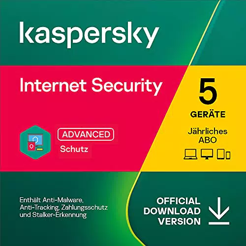 Kaspersky Internet Security 2023 | 5 Geräte | Jährliches Abo