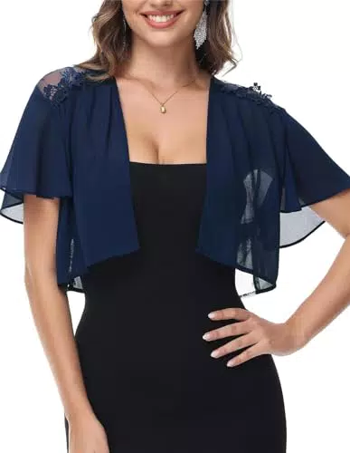 Kate Kasin Sommer Cardigan Damen mit Glockenärmeln und Rüschen V-Ausschnitt