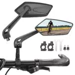 KEMIMOTO Fahrradspiegel für E-Bike, Große Spiegelfläche, 360° Verstellbarer Rückspiegel, Klappbar, für Mountainbike und Rennrad