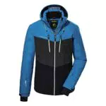 Killtec Herren Skijacke mit abzippbarer Kapuze und Schneefang, schwarz-blau, Größe M.