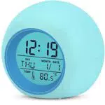 Kinder Wecker mit 7 Farbwechsel LED Lichtern - Nachttischwecker für Kinder