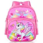 Einhorn Schulrucksack mit Cartoon-Druck und Brustgurt - Wasserdichter Freizeitrucksack