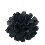 Bommel aus Seidenpapier - 23 cm - Schwarz
