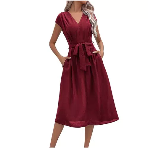 Sommerkleid Damen - Elegantes Tunika Kleid für Damen - Baumwolle - Grün