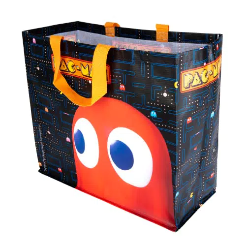 Pac-Man Einkaufstasche aus Recyclingmaterial mit Labyrinth-Motiv