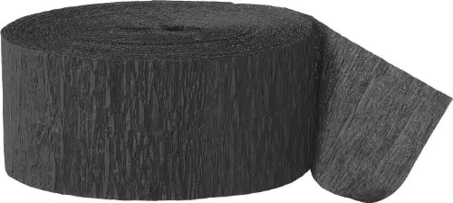 Partytischdecke aus Krepp-Papier - Schwarze Papierschlange