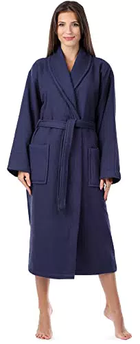 Ladeheid Damen Frottee Bademantel aus 100% Baumwolle Waffelpiqué LA40-227