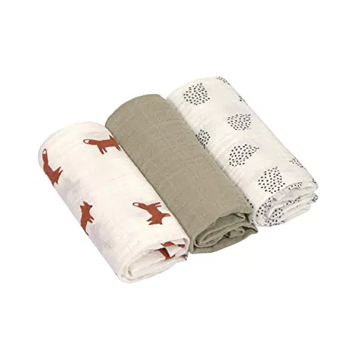 LÄSSIG Baby Puckdecke Little Forest Fox - Baumwolle 60 x 60 cm