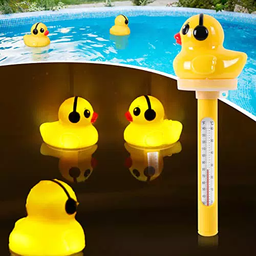 Pool Thermometer mit Solarbetrieb und LED-Licht für Schwimmbäder und Teiche