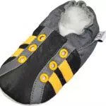 Sport Gelb Wildleder Jungen Sportsneaker Lederpuschen Hausschuhe Baby Lauflernschuhe