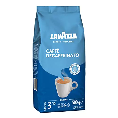 "Lavazza Decaffeinato Kaffeebohnen mit Mandel- und Honigaroma, Intensität 3, Mittlere Röstung"