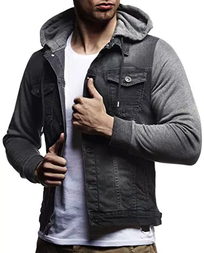 Herren Jeansjacke mit Kapuze aus Denim - Modernes Design, Regular Fit