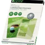 Leitz Heißlaminierfolien A4 80 mic, Laminierfolien in Premium-Qualität im 100er Pack