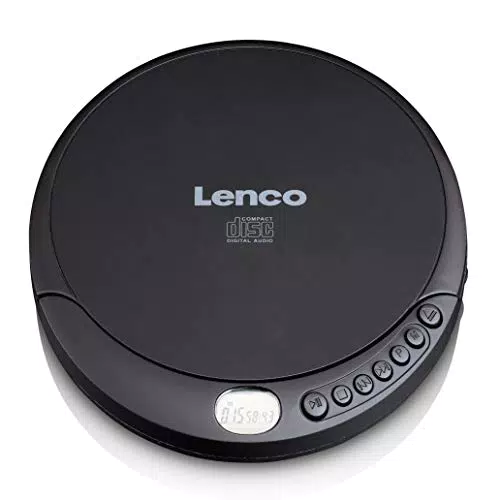 Lenco CD-010 Tragbarer CD-Player mit Kopfhörern - Schwarz