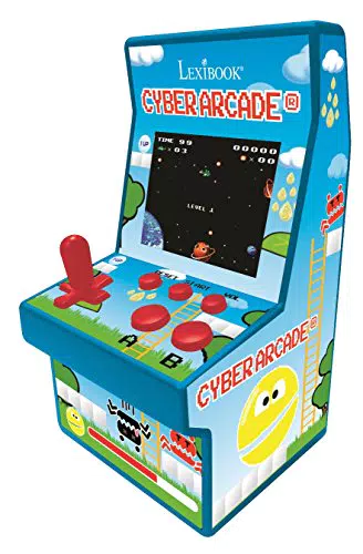 Lexibook Retro Spielkonsole Cyber Arcade mit 200 Spielen und 2,8 Zoll LCD-Farbbildschirm