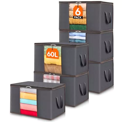 Lifewit Aufbewahrungstasche mit Deckel und Griff für Kleiderschrank Organizer - Faltbare Kleideraufbewahrung.