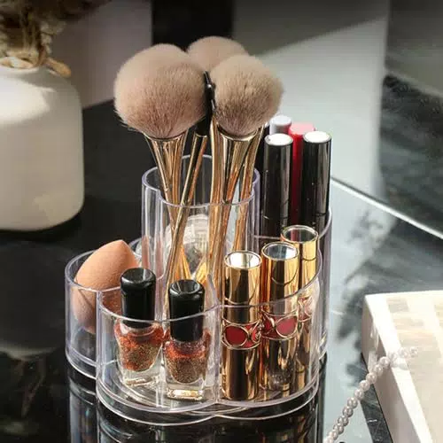 LINFIDITE 360 Grad drehbarer Make up Organizer, Kosmetik Aufbewahrungshalter