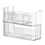 Make-up Organizer Stapelbarer Kosmetik Organizer mit Abnehmbaren Teilern und Halter für Lipgloss und Baumwollpads
