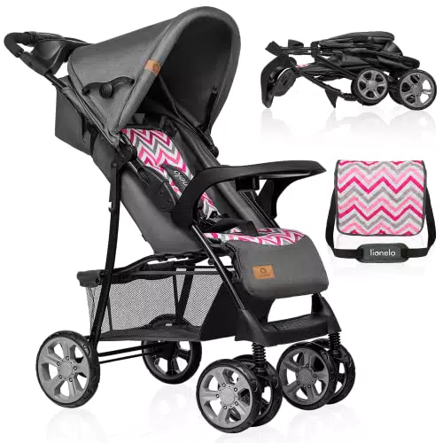 Kinderwagen LIONELO Emma Plus - Leichter und moderner Kindersportwagen mit Liegeposition und großen Rädern