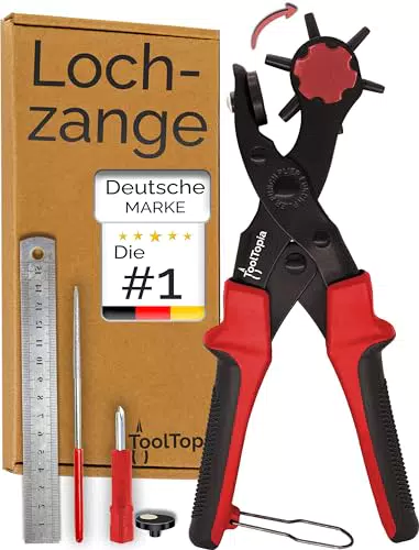 Lochzange für Leder - Lochstanzer Werkzeug für Gürtel, Papier und Stoff