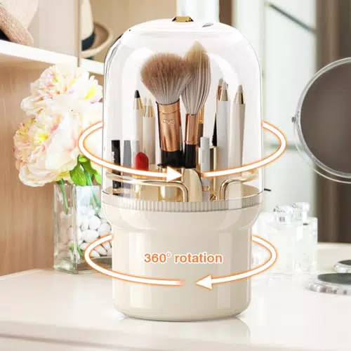 "LOMUG Make Up Organizer mit 360° drehbarem Pinselhalter für Kosmetik"