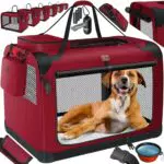 Lovpet® Transportbox für Hunde und Katzen | Faltbare Tragetasche mit Zubehör | Haustier-Transportbox mit Schultergurt