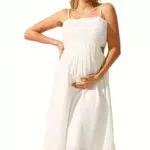 Maacie Umstandsmode Damen Bodycon Etuikleid Boho - Weiß