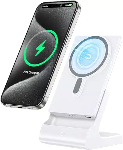 Magnetische Power Bank für iPhone mit Mag-Safe Ladestation und 5000mAh Akku