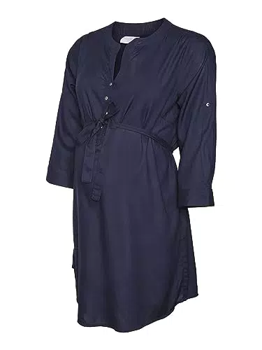 MAMALICIOUS Damen Mlmercy Tunika Shirt - Blau - Größe XL