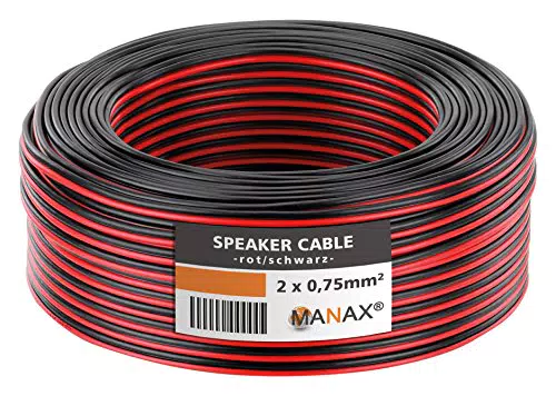 MANAX® Lautsprecherkabel 2 x 0,75mm² - Hochwertiges Audiokabel