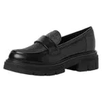 Marco Tozzi Damen Slipper - Schwarzes Brush-Leder