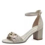 MARCO TOZZI Damen Sandalen mit Absatz und Verstellbarem Riemen - Vegan - Beige