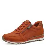 MARCO TOZZI Damen Sneaker mit Schnürsenkeln und Reißverschluss - Vegan - Orange