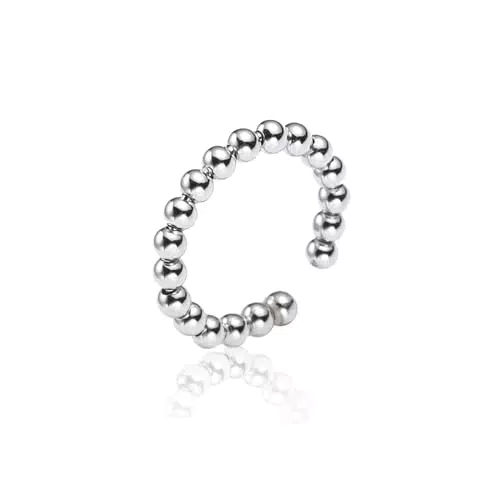 MASOP Verstellbarer Spinner Ball Ring - Silber 925 Anti-Angst-Ring für Damen und Herren