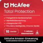 McAfee Total Protection 2024 | Antivirus, VPN, Kindersicherung, Passwort-Manager | Für 10 Geräte | PC/Mac/iOS/Android | Automatische jährliche Verlängerung bei Amazon