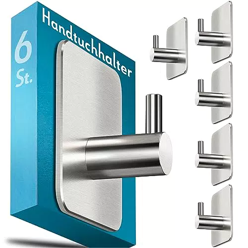 Handtuchhalter ohne Bohren - Selbstklebende Edelstahlhaken für Feuchträume