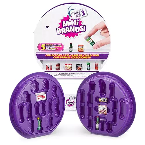 ZURU Mini Brands Series 3 Sammlerkoffer - Spielzeug für Kinder, enthält echte Miniaturmarken-Sammlerstücke und exklusive Minis für Anzeige und Aufbewahrung.