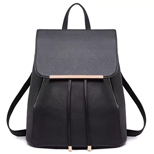 Miss Lulu Damen Kunstleder Rolltop Rucksack - Elegant und praktisch