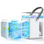 Tragbarer Luftkühler mit 4000mAh Akku und 6 Eiskästen - Ideal für Zuhause, Büro und Reisen