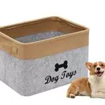 Morezi Filz-Spielzeugkiste für Haustiere mit Griffen - Faltbare Aufbewahrungsbox für Hundespielzeug und Hundekleidung