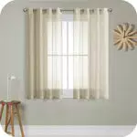 MRTREES Vorhang Wohnzimmer modern 145 cm hoch gardinen Weihnachten 140 cm breit vorhänge grün Voile gardinen Vorhang transparent kurz Vorhang kinderzimmer 2er Set vorhänge