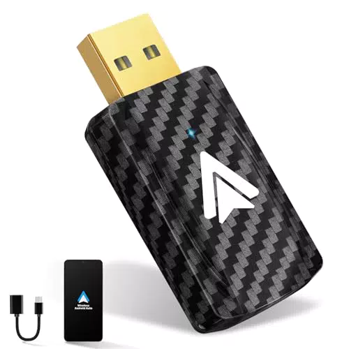 Wireless Adapter für Android Auto, U2A-L9 - Konvertierung von Wired zu Wireless - Mini & Stabil - USB C/A - Schwarz