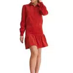 NA-KD Damen Corduroy Mini Dress - Grünes Lässiges Kleid