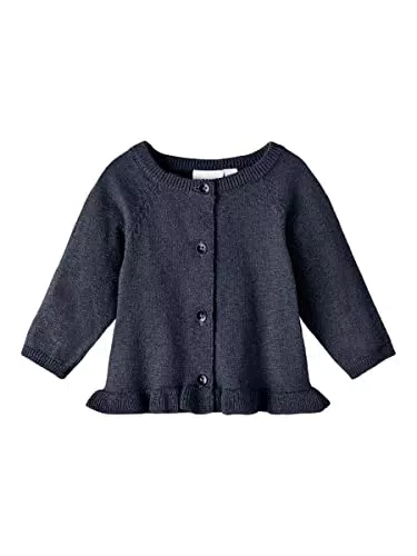 NAME IT Baby Mädchen Strickjacke NBFRASILLE LS Knit Card - Dunkles Saphir