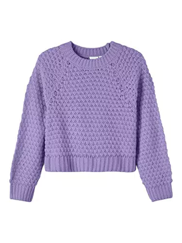 Pullover für Mädchen von name it, Langarm, Strick, Sandfarben, Größe 116.